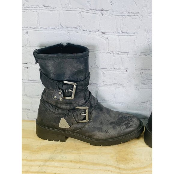 Harley Davidson Brushed Leather WILDER BOOTS Men's Black Gray Size 10M - Picture 6 of 13